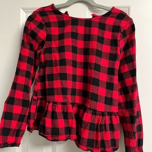 Girls Max Studio Buffalo Plaid Top (size: 7/8)